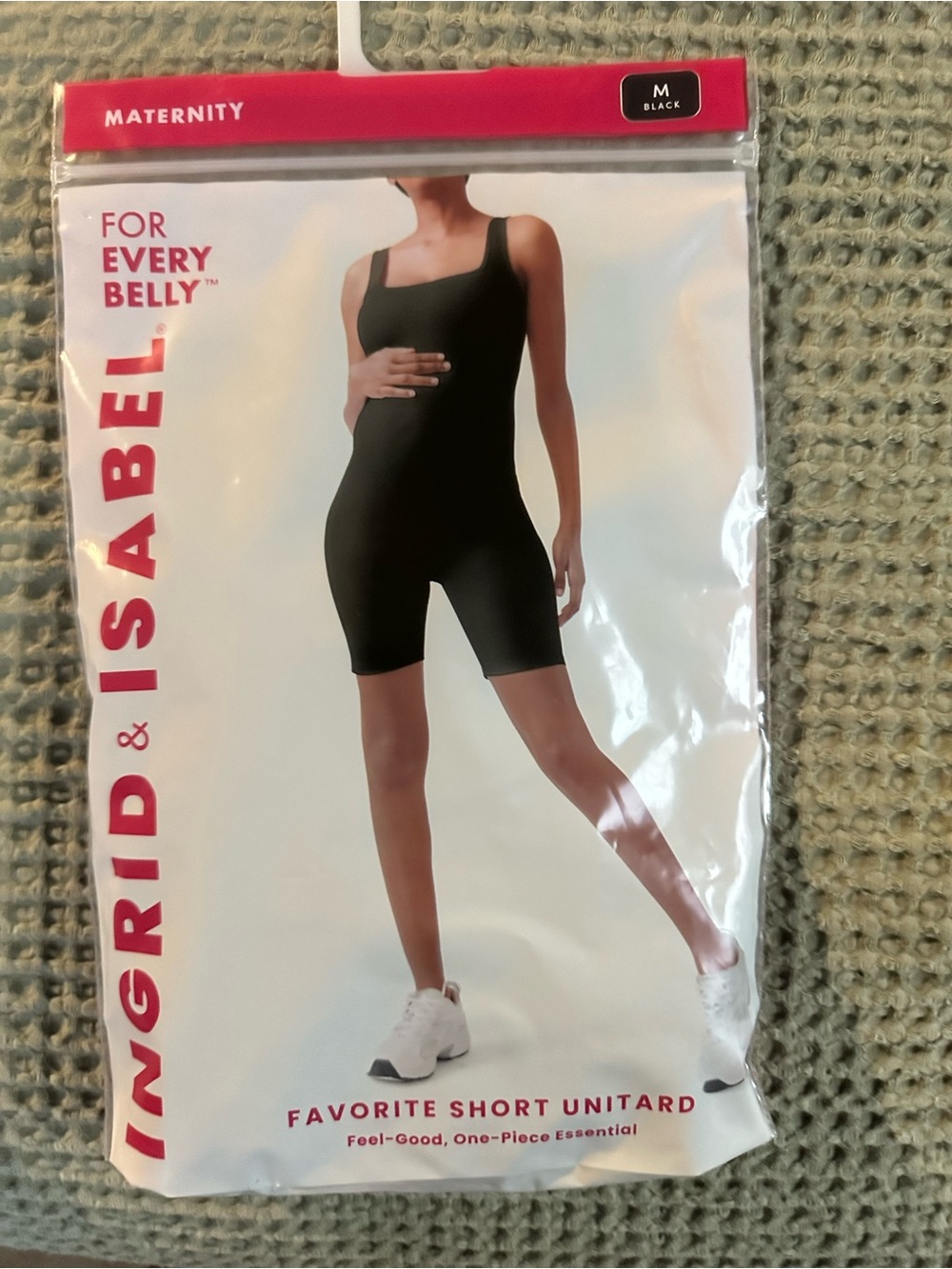Ingrid & Isabel Black Maternity Short Unitard